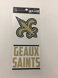 New Orleans Saints Set of 2 Die Cut Slogan Decal Stickers "Geaux Saints"