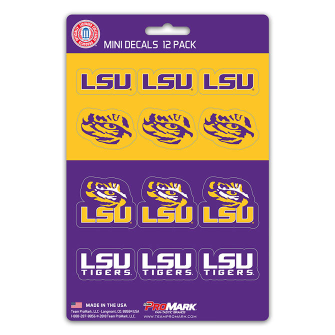 LSU Tigers Mini Decals Sticker Sheet 12 Decals 1x1 Inch – Hub City Sports