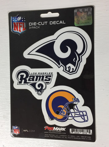 Los Angeles Rams Set of 3 Die Cut Decal Stickers NEW! Free Shipping