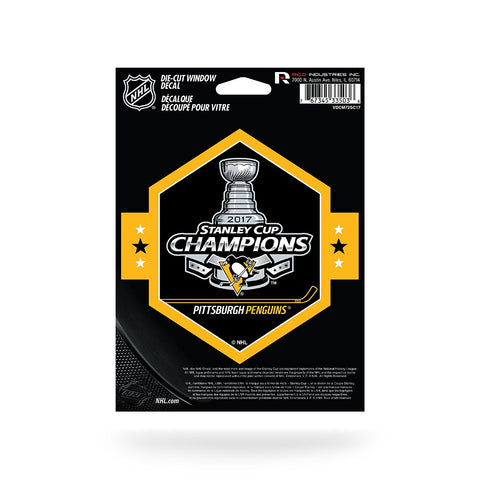 Pittsburgh Penguins Stanley Cup Champions Die Cut Decal NEW 5 X 5 Window or Car!!! Laptop