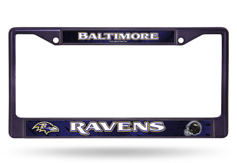Baltimore Ravens Black Chrome Metal License Plate Cover Frame NEW!!