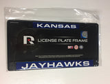 Kansas Jayhawks Black Laser Cut Metal License Plate Cover Frame NEW!!