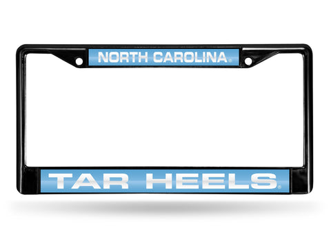 North Carolina Tar Heels Black Laser Cut Metal License Plate Cover Frame NEW!!