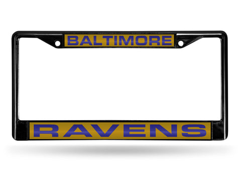 Baltimore Ravens Black Laser Cut Metal License Plate Cover Frame NEW!!