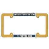 Notre Dame Fighting Irish Full Color License Plate Cover Gold