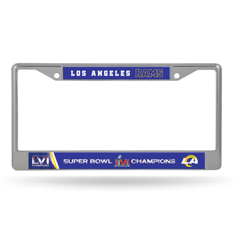 Los Angeles Rams Super Bowl LVI Champions Chrome License Plate Frame 6"x12"