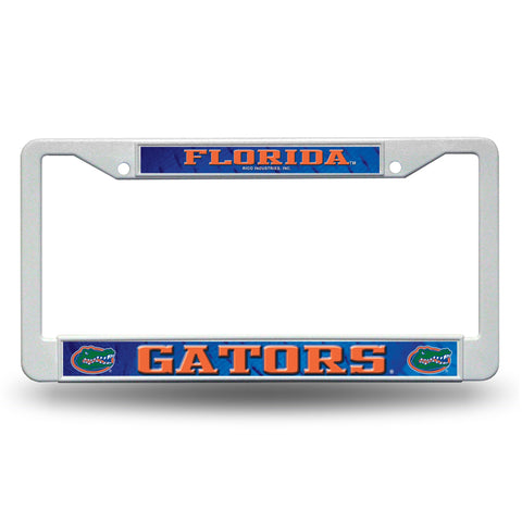 Florida Gators White Plastic License Plate Frame NCAA NEW! Free Shipping