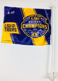 LSU Tigers 2019 National Champions Car Flag Free Shipping! Purple with Pole Rico