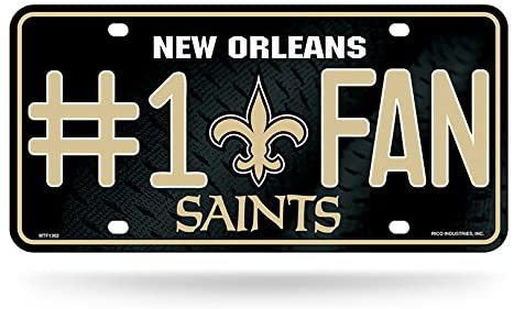 New Orleans Saints #1 Fan Aluminum License Plate NEW!!