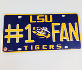 LSU Tigers #1 Fan Aluminum License Plate NEW!!