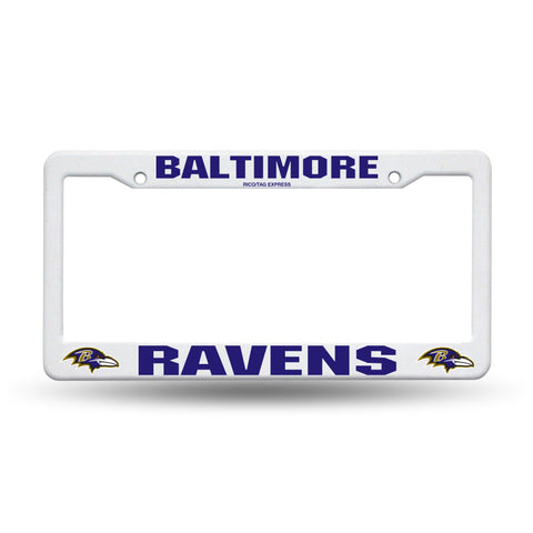Baltimore Ravens White Plastic License Plate Frame NEW!!