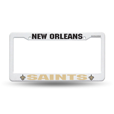 New Orleans Saints White Plastic License Plate Frame NEW!!