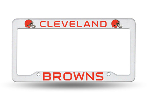 Cleveland Browns White Plastic License Plate Frame NEW Free Shipping!