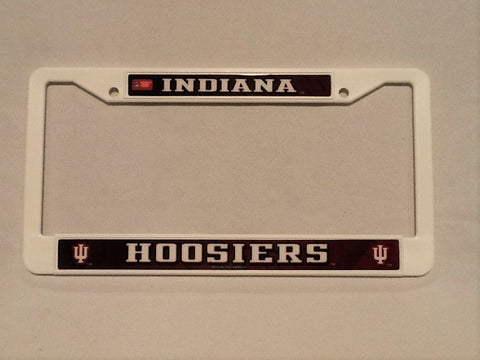 Indiana Hoosiers White Plastic License Plate Frame NCAA NEW! Free Shipping