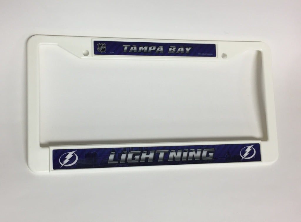 Tampa Bay Lightning White Plastic License Plate Frame NEW Free Shippin