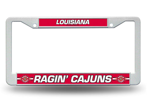 Louisiana Ragin Cajuns White Plastic License Plate Frame NCAA NEW! Free Shipping
