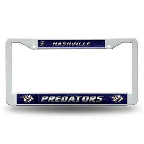 Nashville Predators White Plastic License Plate Frame NEW NHL
