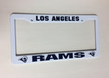 Los Angeles Rams White Plastic License Plate Frame NEW NFL