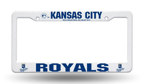 Kansas City Royals White Plastic License Plate Frame NHL NEW! Free Shipping