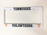 Tennessee Volunteers White Plastic License Plate Frame NEW Free Shipping!