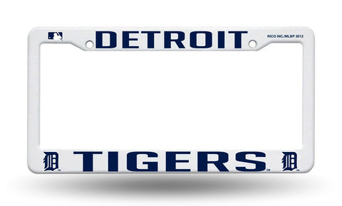 Detroit Tigers White Plastic License Plate Frame NEW Free Shipping!