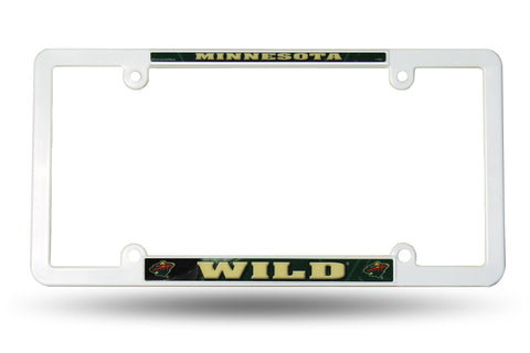 Minnesota Wild White Plastic License Plate Frame NEW! Free Shipping