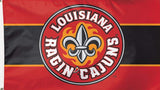 Louisiana Ragin Cajuns Red Banner Flag NEW! 3x5 Feet Free Shipping! Stripes