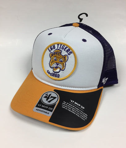 LSU Tigers Retro Logo Trucker Hat NEW '47 Adjustable Snapback Patch – Hub  City Sports