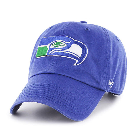 Seattle Seahawks Retro Logo Hat NEW '47 Brand Clean Up Adjustable Blue