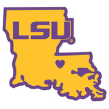 LSU Tigers Die Cut Magnet State Outline NEW NCAA Free Shipping!