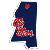 Ole Miss Rebels State Outline Die-Cut Decal NEW!!!