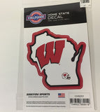Wisconsin Badgers State Outline Die-Cut Decal NEW!!!