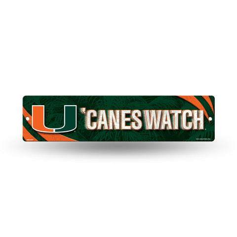 Miami Hurricanes Street Sign NEW! 4"X16" "Canes Watch" Man Cave NCAA