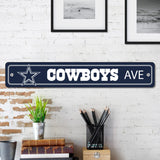 Dallas Cowboys Street Sign NEW! 4"X 24" "Cowboys Ave" Man Cave NFL