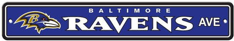 Baltimore Ravens Street Sign NEW! 4" X 24" "Ravens Ave." Man Cave NFL