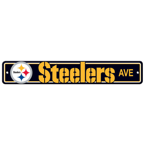 Pittsburgh Steelers Street Sign NEW! 4"X 24" "Steelers Ave." Man Cave NFL
