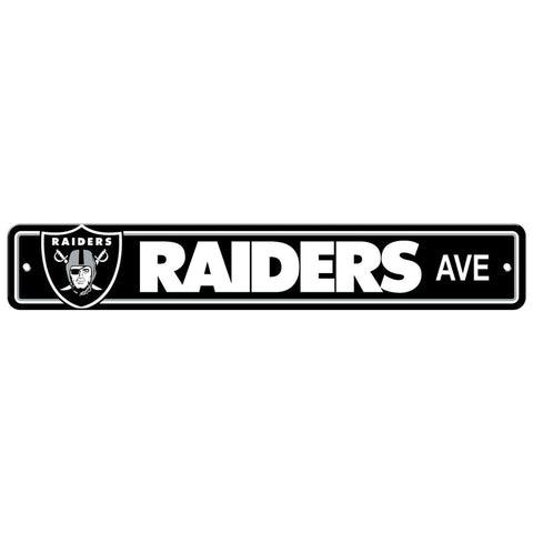 Las Vegas Raiders Street Sign NEW! 4"X 24" "Raiders Ave" Man Cave NFL