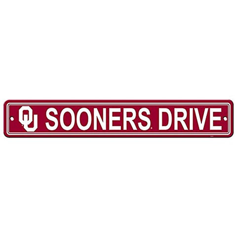 Oklahoma Sooners Street Sign NEW! 4"X 24" "Sooners Drive" Man Cave NCAA