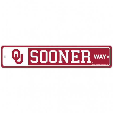 Oklahoma Sooners Street Sign NEW! 4"X 19" "Sooner Way" Man Cave