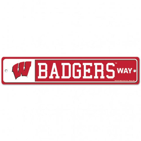 Wisconsin Badgers Street Sign NEW! 4"X 19" "Badgers Way" Man Cave