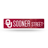 Oklahoma Sooners Street Sign NEW! 4"X16" "Sooner Street." Man Cave NCAA