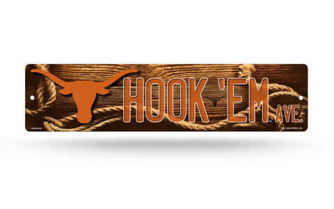Texas Longhorns Street Sign NEW! 4"X16" "Hook 'Em Ave." Man Cave NCAA