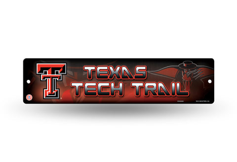 Texas Tech Red Raiders Street Sign NEW! 4"X16" "Texas Tech Trail." Man Cave NCAA