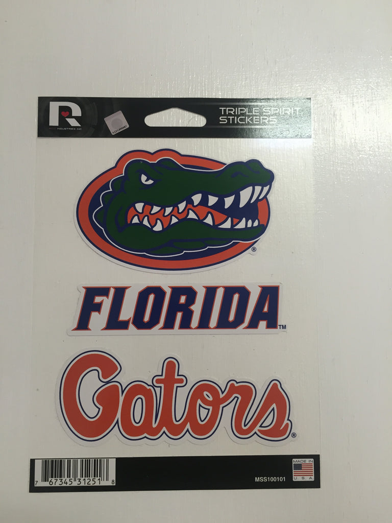 Florida Gators Set of 3 Decals Stickers Triple Spirit Die Cut – Hub ...