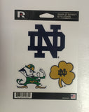 Notre Dame Fighting Irish Set of 3 Decals Stickers Triple Spirit Die Cut