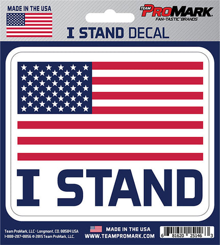 United States Flag "I Stand" 4" x 4" Die-Cut Decal Window, Car or Laptop! Protest