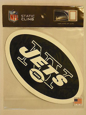 New York Jets Die Cut Static Cling Decal Sticker Reusable 4 X 6 NEW Car Window