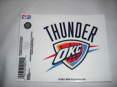 Oklahoma City Thunder Logo Static Cling Sticker NEW!! Window or Car! NBA Durant