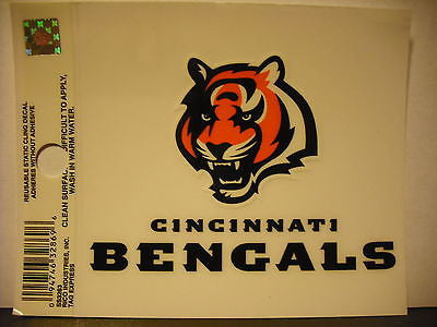 Cincinnati Bengals Logo Static Cling Sticker NEW!! Window or Car!