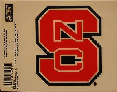North Carolina State Wolfpack Static Cling Sticker NEW!! Window or Car! NCAA